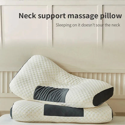 2024 Orthopedic Cervical Neck Pillow | Soybean Fiber Massage Sleep Pillow for Neck Support & Relaxation | SPA-Style Sleeping Aid