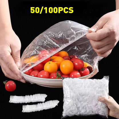 Reusable Elastic Food Covers – Durable Plastic Wrap Lids for Bowls, Plates & Kitchen Food Storage