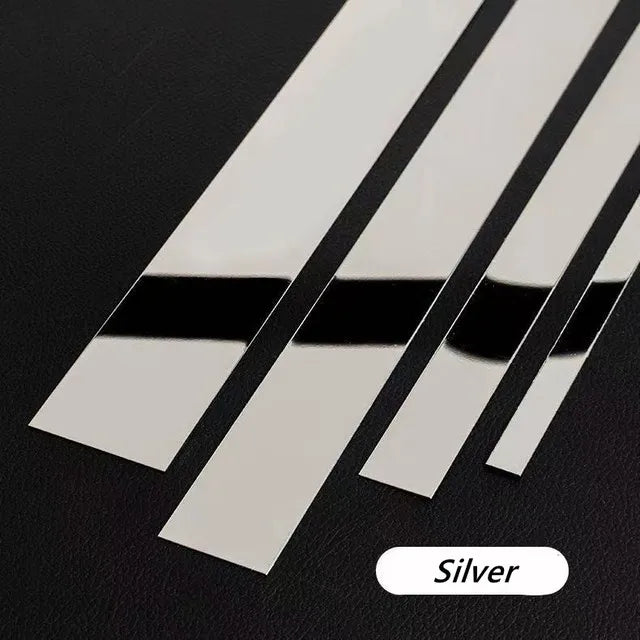 Gold Stainless Steel Wall Sticker – Decorative Flat Titanium Mirror Edge Strip for Living Room & Ceiling Decor