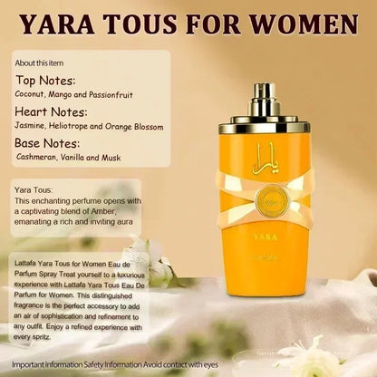 100ml Original Yara Moi Tous Asad Perfume Spray - Long-Lasting Men's and Women's Fragrance with Pheromones, Ideal Gift