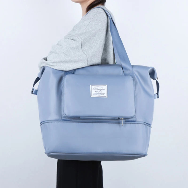 Large Capacity Travel Bag — Expandable, Waterproof, Foldable Luggage Organizer