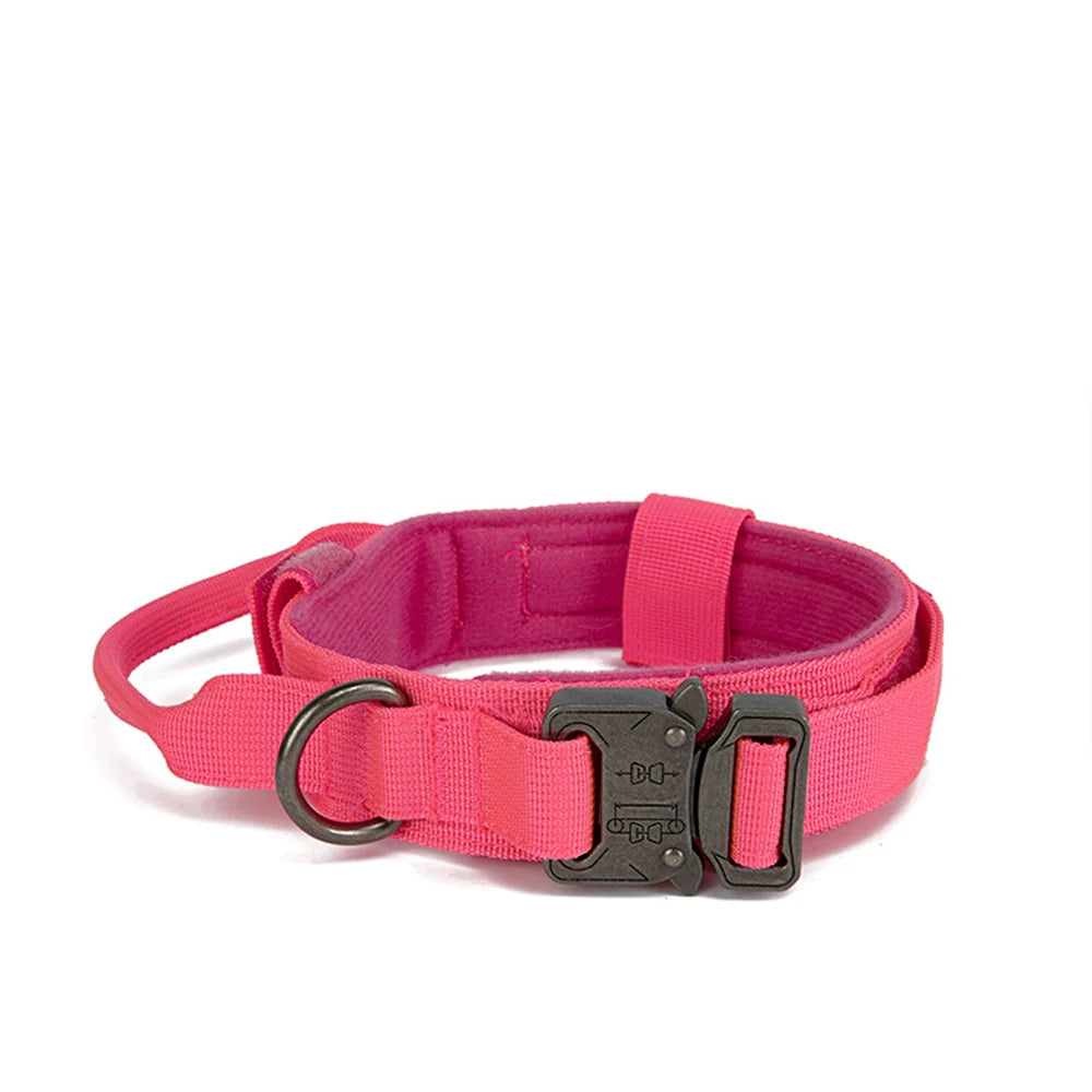 Durable Nylon Pet Dog Collar & Leash Set – Reflective Tactical Training Collar for Large Dogs