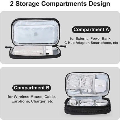 Waterproof Travel Cable Organizer Bag – Portable Double-Layer Storage Pouch for Cables & Chargers