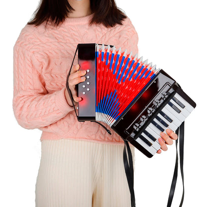 17-Key 8-Bass Accordion Toy - Musical Piano Keyboard Rhythm Training Instrument for Beginners
