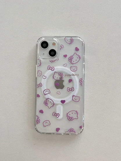 Hello Kitty MagSafe Wallet Case for iPhone 12–16 Pro Max – Cute Sanrio Magnetic Holder with Wireless Charging & Hard Cover