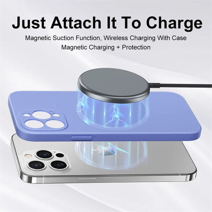MagSafe Magnetic Silicone Case - Original Wireless Charging Cover for iPhone 15 14 13 12 11 Pro Max Mini X XR XS 8 Plus