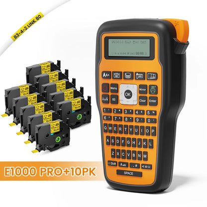E1000 PRO Industrial Label Printer - Portable Heat Shrink Tube Printer Compatible with Brother HSE-231 and HSE-631 for Cable Marking