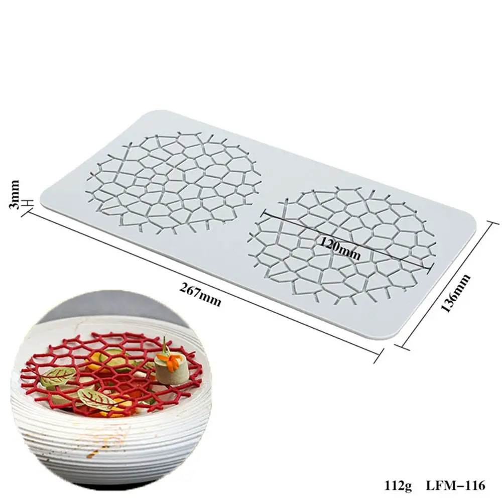 Flower & Leaf Pattern Silicone Mold — Fondant Cake Lace Mat for DIY Baking, Craft & Cake Decoration