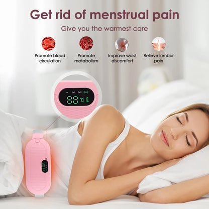 Electric Heating Pad for Women – Menstrual Cramp Relief Vibrator, Period Pain Massager & Abdominal Belt Warmer