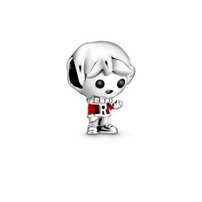 925 Sterling Silver Magic Fan Charm Beads - European Bracelet Charms with Wizard, Train, and Pigeon Designs for Collectors and Gifts