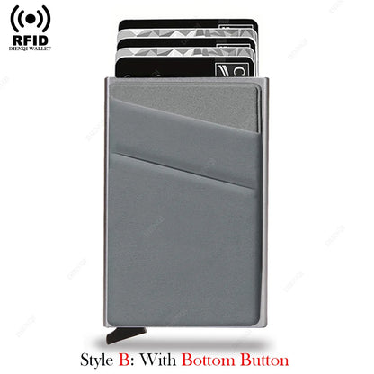 Anti-Theft RFID Aluminum Card Holder – Minimalist Smart Wallet Metal Case for Card Protection