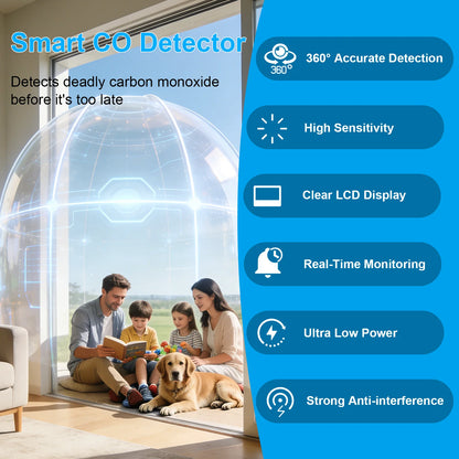 Carbon Monoxide Detector - 85dB High-Sensitivity CO Alarm with LCD Display for Home, Hotel & Furnace Safety