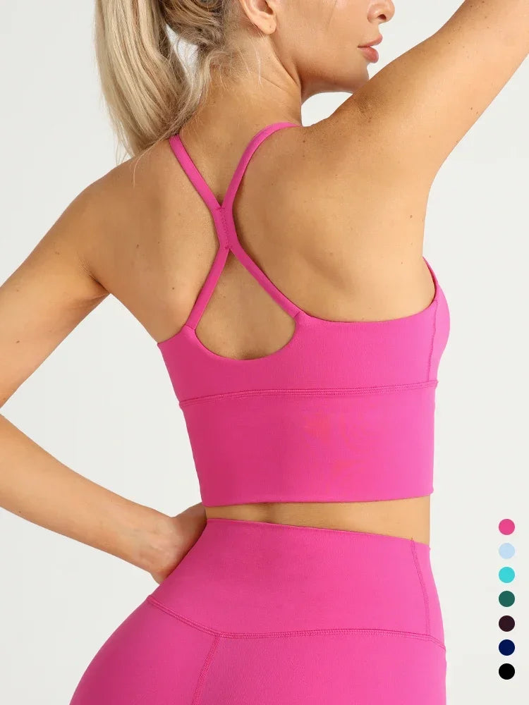 2-Piece Women’s Yoga Tracksuit – Athletic Pilates Fitness Set with Sports Bra & Leggings for Gym Workout