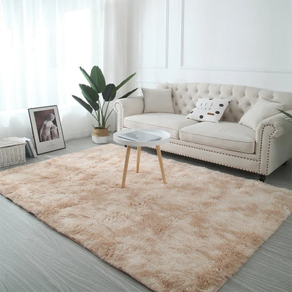 VIKAMA Tie-Dye Plush Carpet – Soft Fluffy Non-Slip Rug for Living Room, Kids’ Room & Baby Crawling Mat
