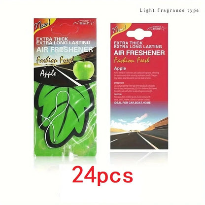 3-60PCS Car Air Fresheners — Natural Scented Tea Paper, Vanilla Fragrance, Leaf-Shaped Auto Interior Accessories
