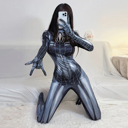 Spider-Man Superhero Cosplay Bodysuit – Avengers Venom Spandex Costume with Corset for Women and Girls
