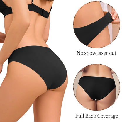 3PCS Sexy Seamless Low-Rise Women’s Underwear — Comfortable Invisible Solid Panties, Lingerie Briefs S-XL