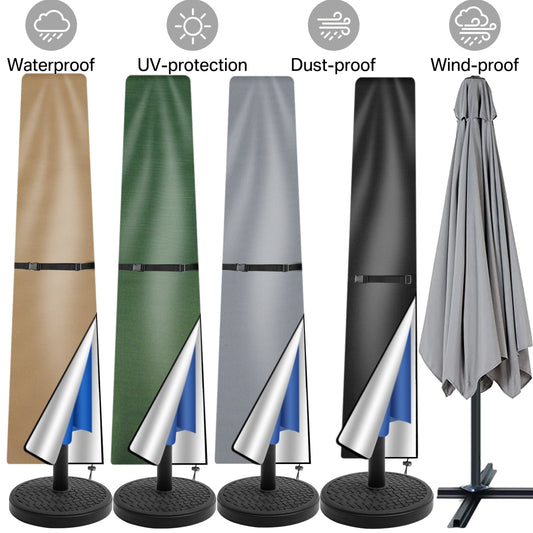 Waterproof Oxford Cloth Patio Umbrella Cover – UV Resistant, Windproof Outdoor Parasol Protector with Zipper & Pole for Garden Use