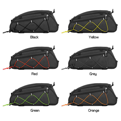 3-in-1 Waterproof Bike Rack Trunk Bag with Cooler & 2 Side Hanging Bags – Bicycle Rear Seat Cargo Luggage