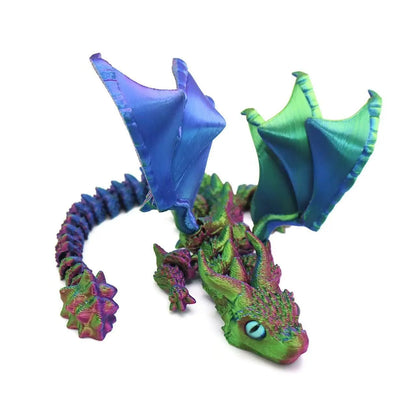3D Printed Movable Dragon Fidget Toy – Rotatable Articulated Desktop Ornament & Gift for Kids & Adults