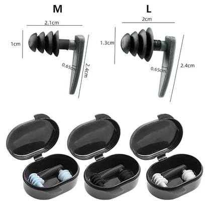 Comfy 4-Layer Silicone Swimming Ear Plugs – Waterproof Ear Protection for Bathing & Swimming