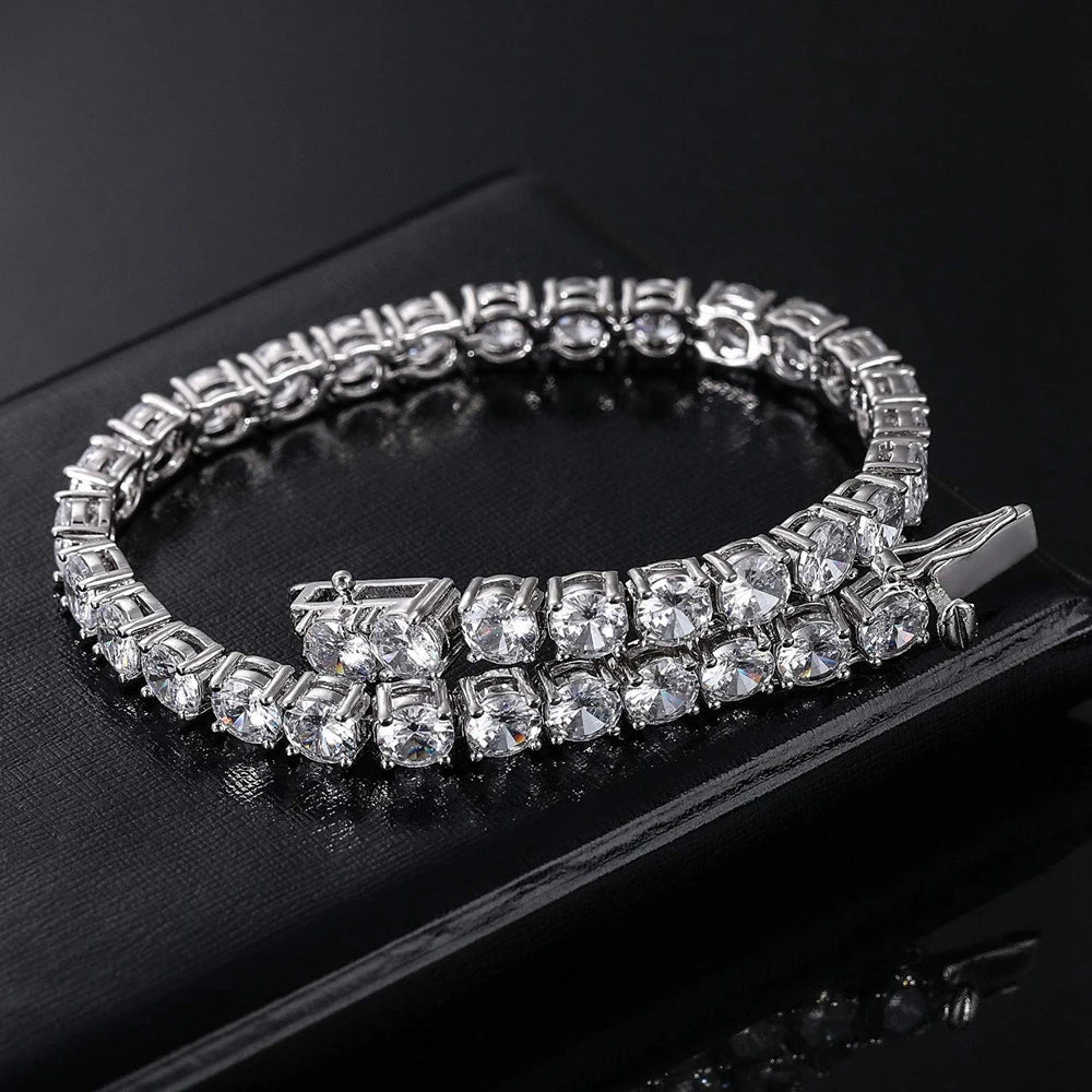SEMNI Moissanite Diamond Tennis Bracelet – 3mm-6.5mm, GRA Certified, 925 Sterling Silver Luxury Jewelry for Men & Women
