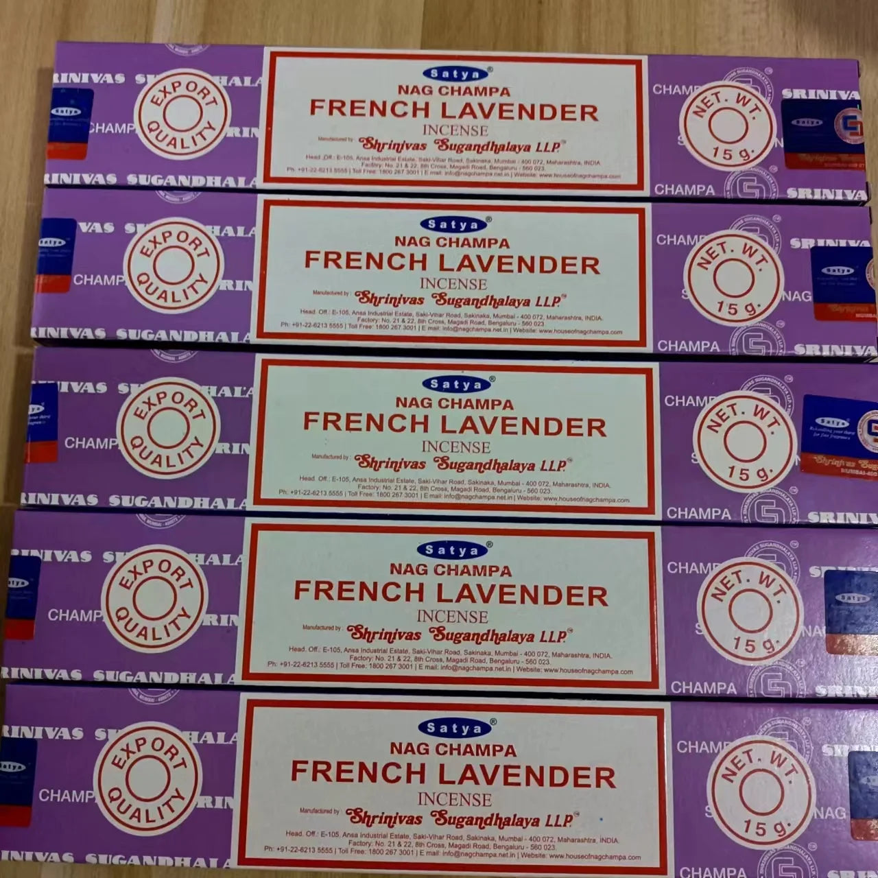 5 Box NAG Champa Satya Incense Collection – Handmade Sticks with Refreshing Medicinal Aromas for Home Fragrances