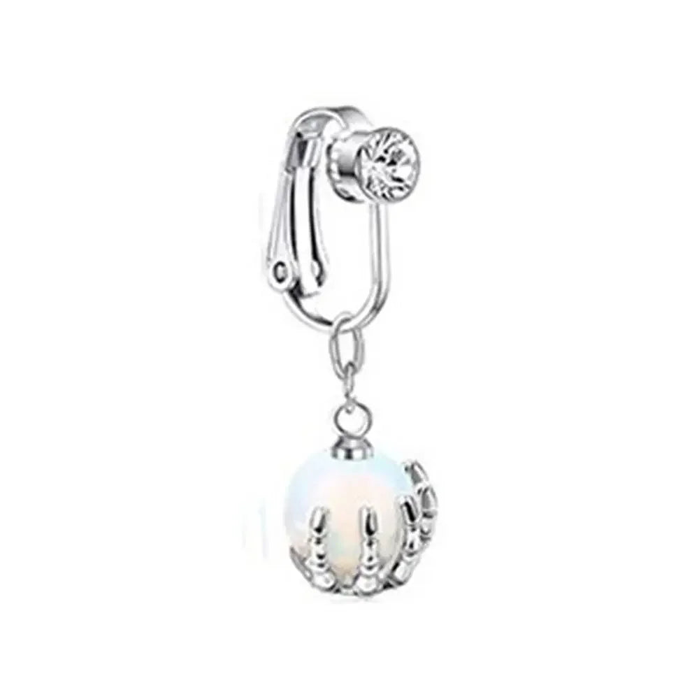 Faux Belly Ring - Non-Piercing Clip-On Navel Button Body Jewelry Belly Piercing Accessory