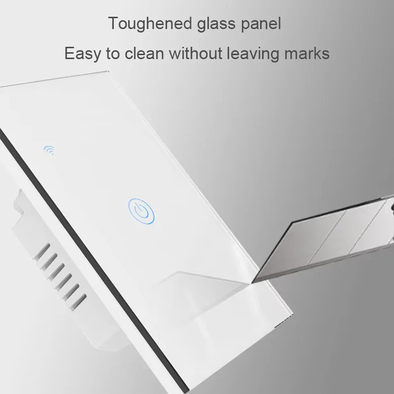 WiFi & Bluetooth Smart Touch Panel Switch - US Standard, 1/2/3/4 Way, Compatible with Tuya & Google Home