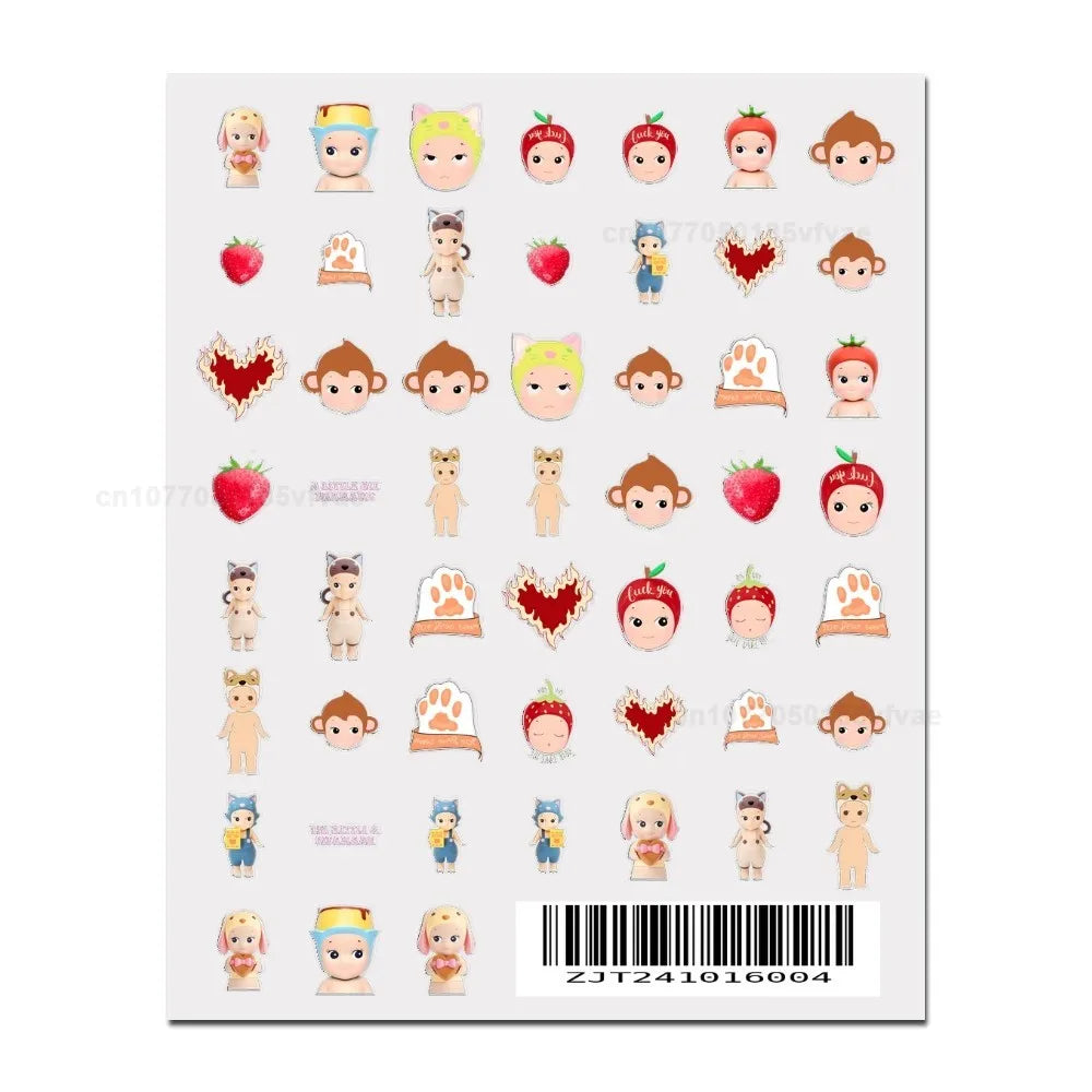S-Sonnies Angels 3D Nail Art Sticker – 1PCS Adhesive Cartoon Decal for Manicure Design