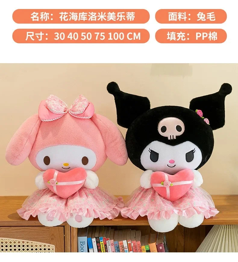 Sanrio Kuromi Plush Toy – 30cm Cinnamoroll & Melody Stuffed Doll, Soft & Comfortable, Valentine's Day & Birthday Gift