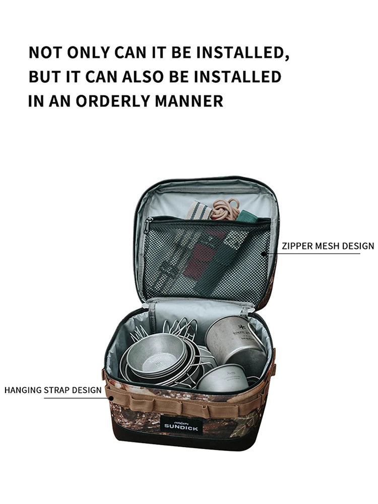 Camping Insulated Bowl & Cup Storage Bag – Outdoor Portable Lunch Bag, Available in Black, Brown, Army Green, and Camo