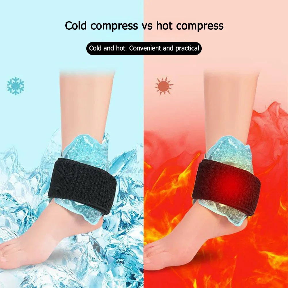 Ankle Foot Ice Pack Wrap — Reusable Gel Bead Pack for Injury Relief & Ankle Support