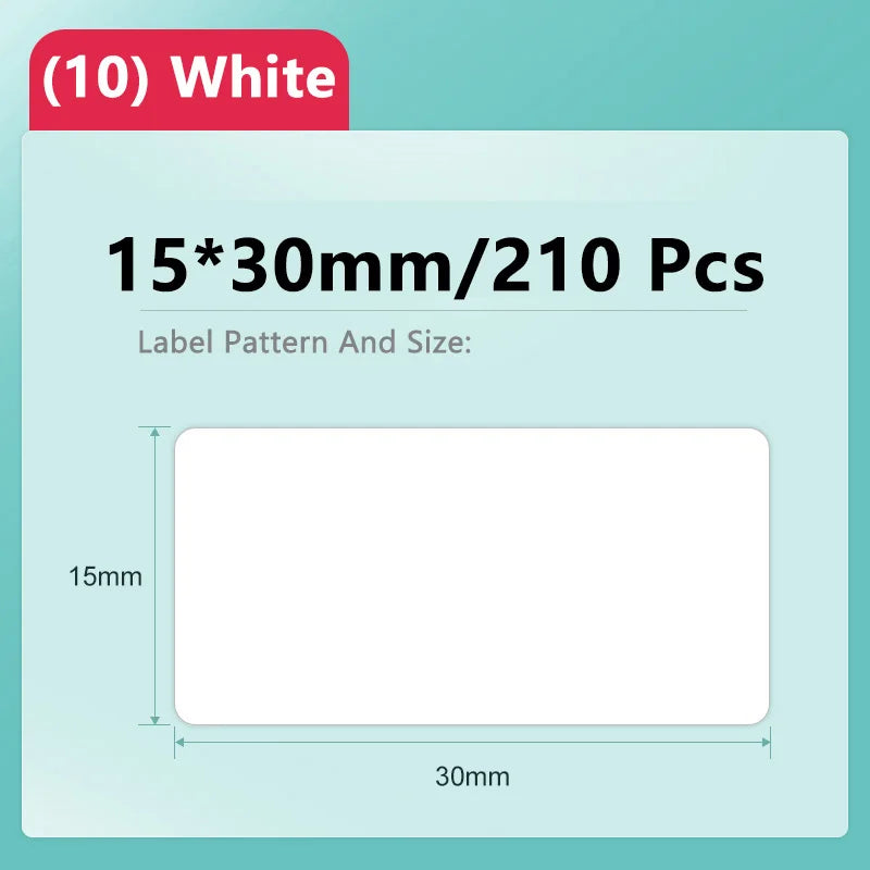 Niimbot D11/D101/D110 Mini Portable Thermal Label Printer – White Waterproof Anti-Oil Sticker Paper, No-Glue Bluetooth Sticker Printer