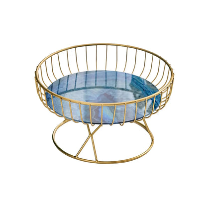Metal Iron Wire Fruit Basket - Sturdy Fruit Tray and Cake Holder for Home, Living Room - Ideal for Vegetables, Breads, Cabinet Display Stand