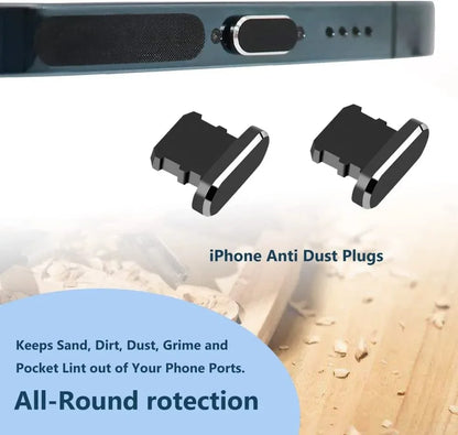 Phone Charging Port Dust Plug & Cleaner Kit - USB Port Cleaning Brush for iPhone 14/13 Pro Max & Electronics