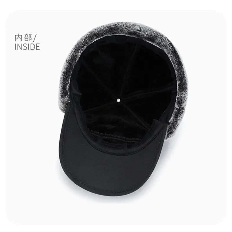 Winter Thickened Faux Fur Baseball Hat – Men’s & Women’s Skiing, Fishing, and Outdoor Cold Weather Hat