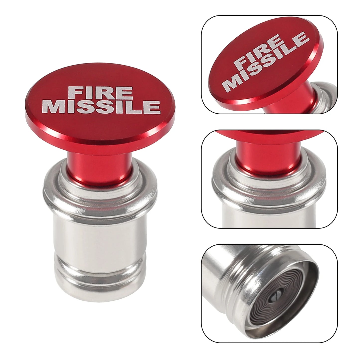 Fire Missiles Button Car Cigarette Lighter – Anodized Aluminum 12V Replacement for Most Vehicles