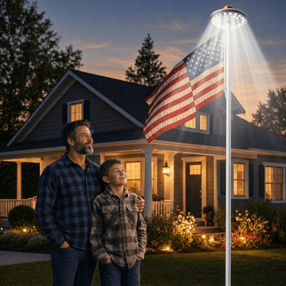 Solar LED Flagpole Light - IP65 Waterproof Auto On/Off Outdoor Landscape Lamp for Garden, Patio and Camping
