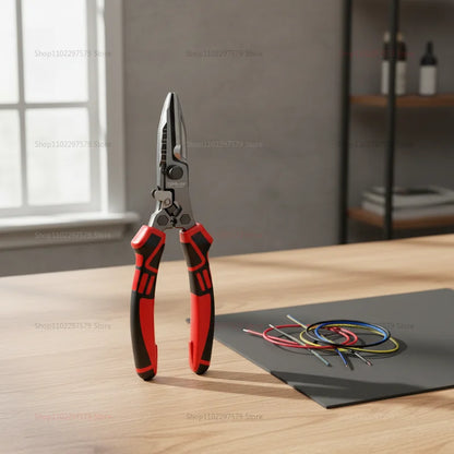 Multi-Functional Electrician Scissors - Heavy-Duty Wire Cutter, Crimper & Wrench Tool