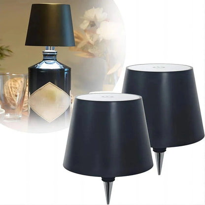USB Rechargeable Bottle Table Lamp – Touch Control 3-Color Stepless Dimming Night Light for Desk & Bar