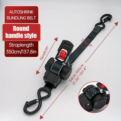 Automatic Retractable Cargo Ratchet Tie Down Straps – Self-Locking Tensioner Secure Load & Luggage Fastening System for Transport Safety