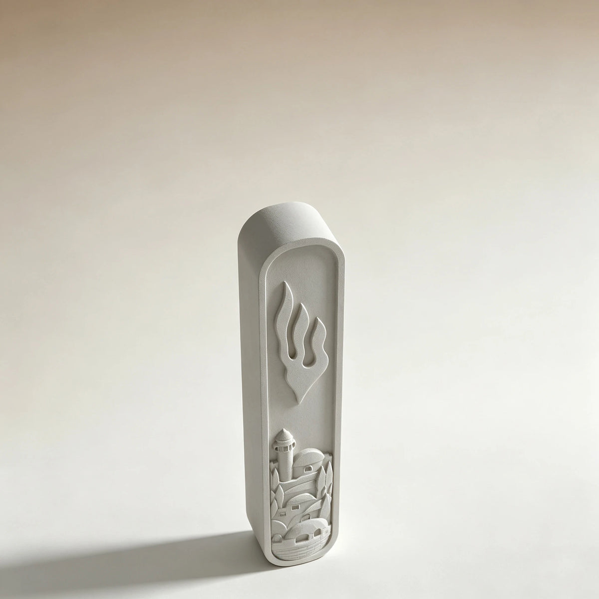 Mezuzah Case Silicone Mold - Jerusalem Cityscape Relief Casting Mold for Judaica Door Decoration