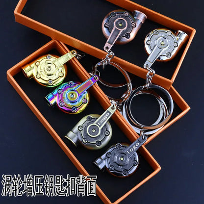 Creative Metal Car Keychain — Zinc Alloy Turbo, Gearbox & Brake Disc Pendant for Men’s Birthday or Dad Gift