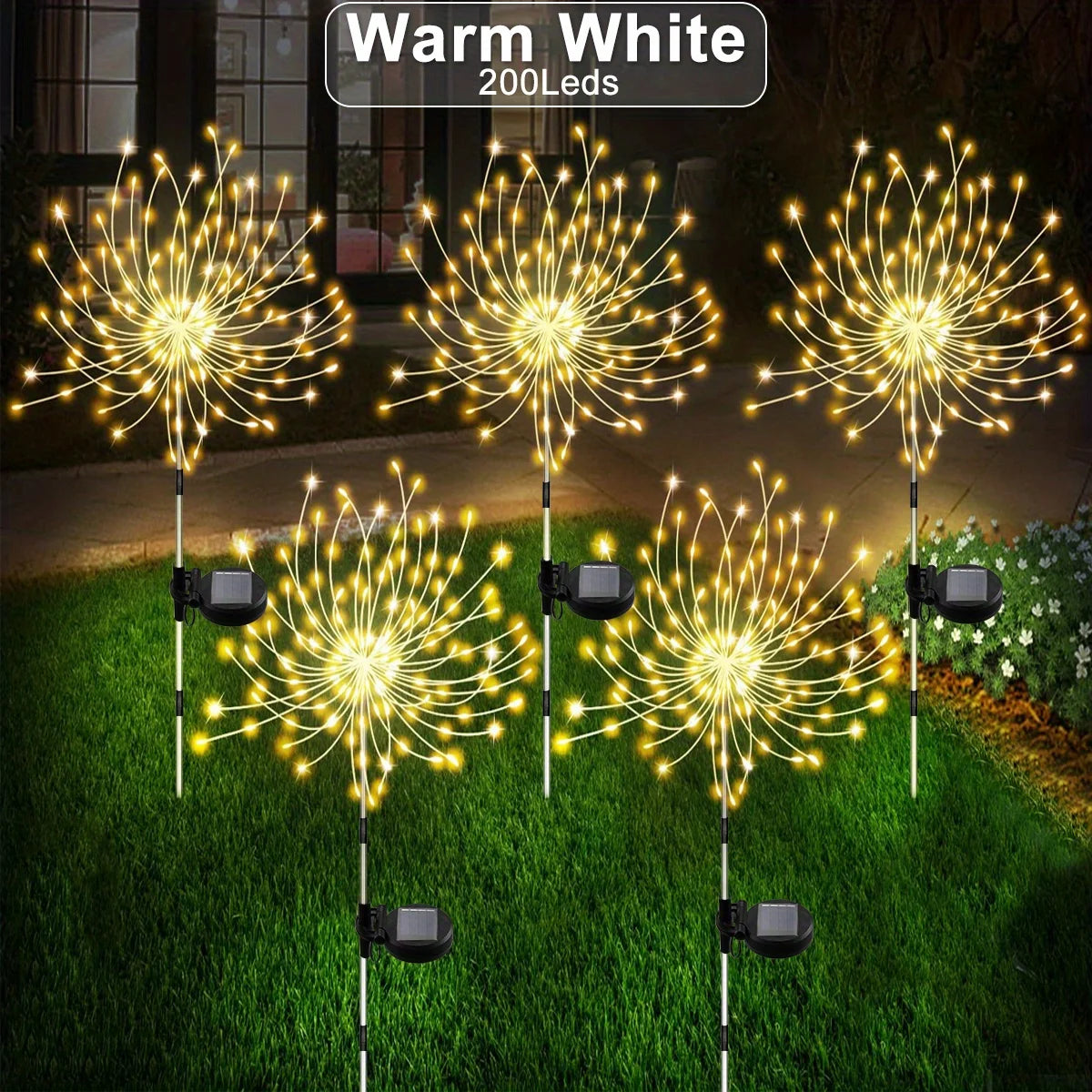 1-Pack Solar Fireworks Lights – Outdoor Holiday Lighting for Garden, Patio, Halloween, Christmas, Wedding & Wall Decor