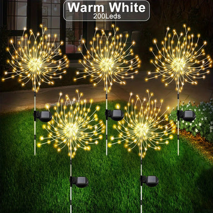 1-Pack Solar Fireworks Lights – Outdoor Holiday Lighting for Garden, Patio, Halloween, Christmas, Wedding & Wall Decor