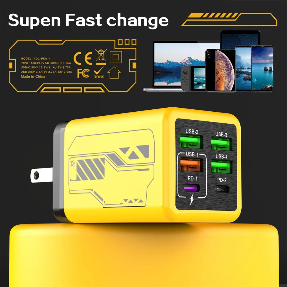 240W GaN USB-C Fast Wall Charger - High-Power Phone Adapter for iPhone, Xiaomi, and Huawei with EU, US, UK, and KR Plug Options