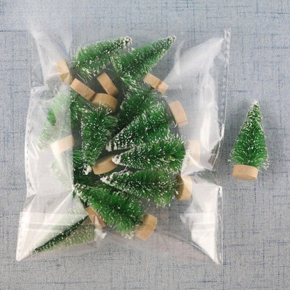 Mini Artificial Christmas Tree Figurine — Sisal, Silk & Cedar Pine for Fairy Garden, Micro Landscape & New Year Decor