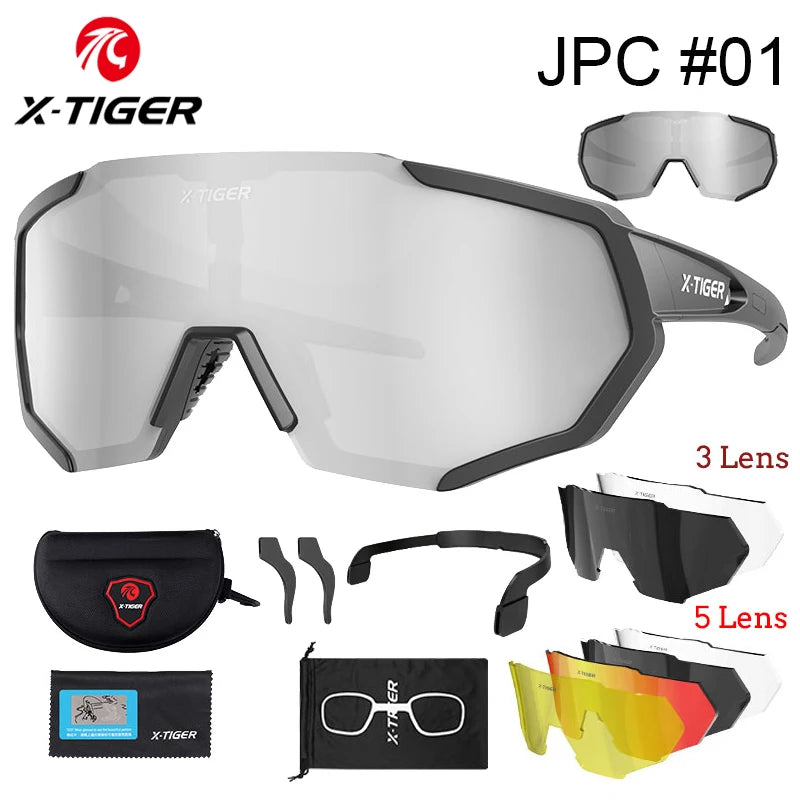X-TIGER Polarized Cycling Glasses — Photochromic MTB & Road Bike Sunglasses for Sports