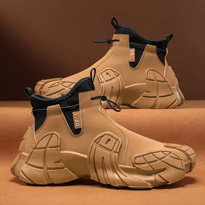 Men's High Top Shoes - Waterproof Anti-Slip Side Zipper Work & Sports Sneakers for Autumn